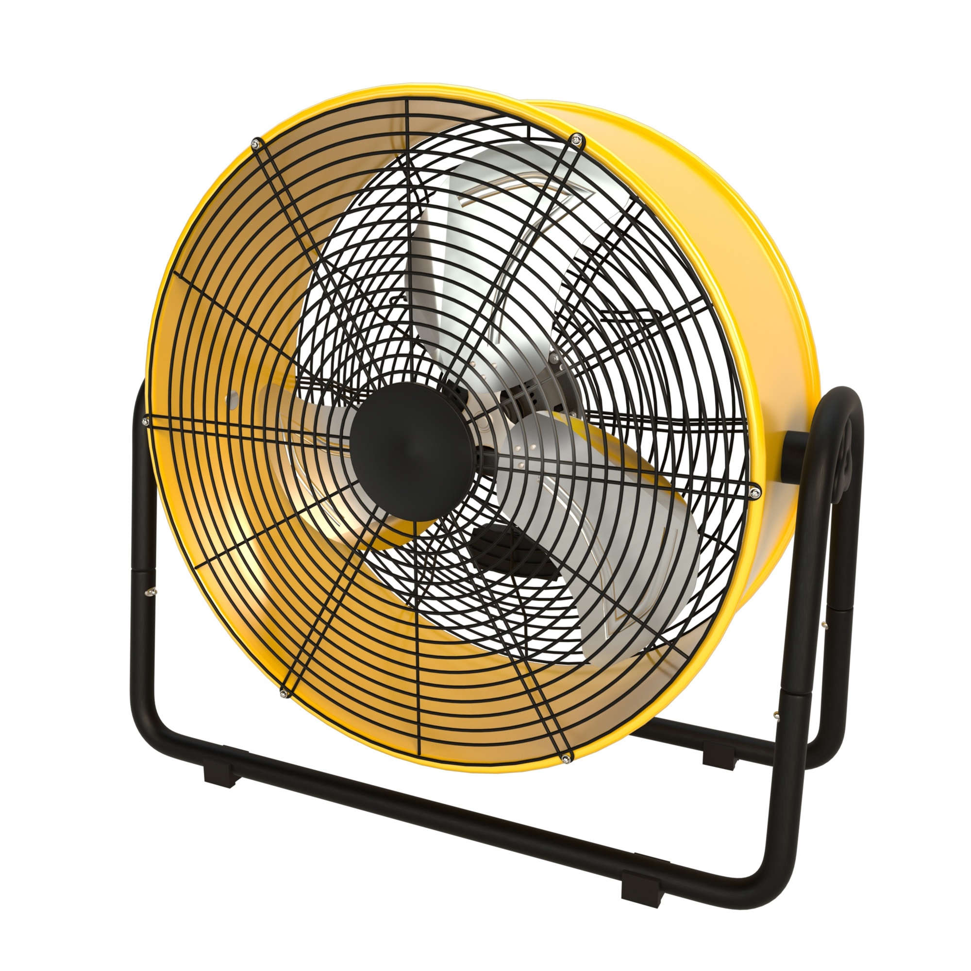 EdenDirect Heavy-Duty Metal Industrial Drum Fan — 20in., 3-Speed, High Velocity, Adjustable Tilt, Yellow, Model# NTE-DRUM20